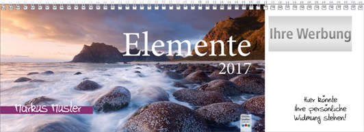 Tischquerkalender &raquo;Elemente&laquo;, personalisiert, Titelblatt