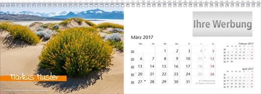 Tischquerkalender &raquo;Elemente&laquo;, personalisiert, M&auml;rz