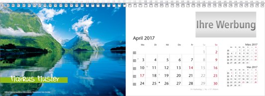 Tischquerkalender &raquo;Elemente&laquo;, personalisiert, April
